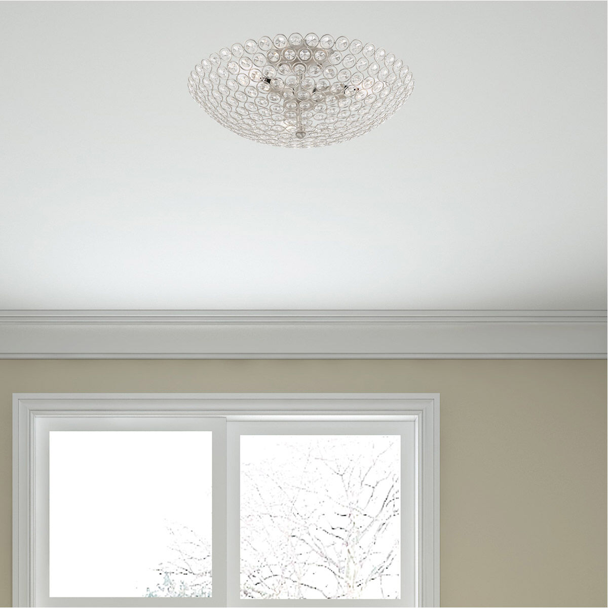 Cassandra 3 Light 16 inch Brushed Nickel Semi-Flush Mount Ceiling Light