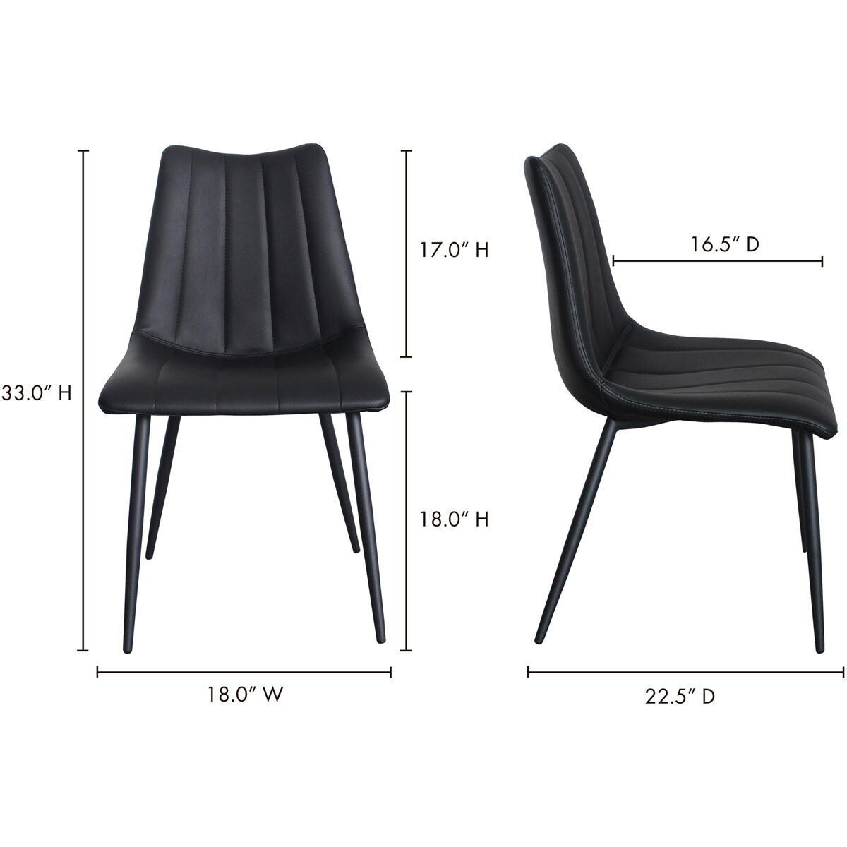 Alibi Black Dining Chair, Set of 2