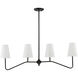 Modern 4 Light 40 inch Oil Rubbed Bronze Linear Chandelier Ceiling Light