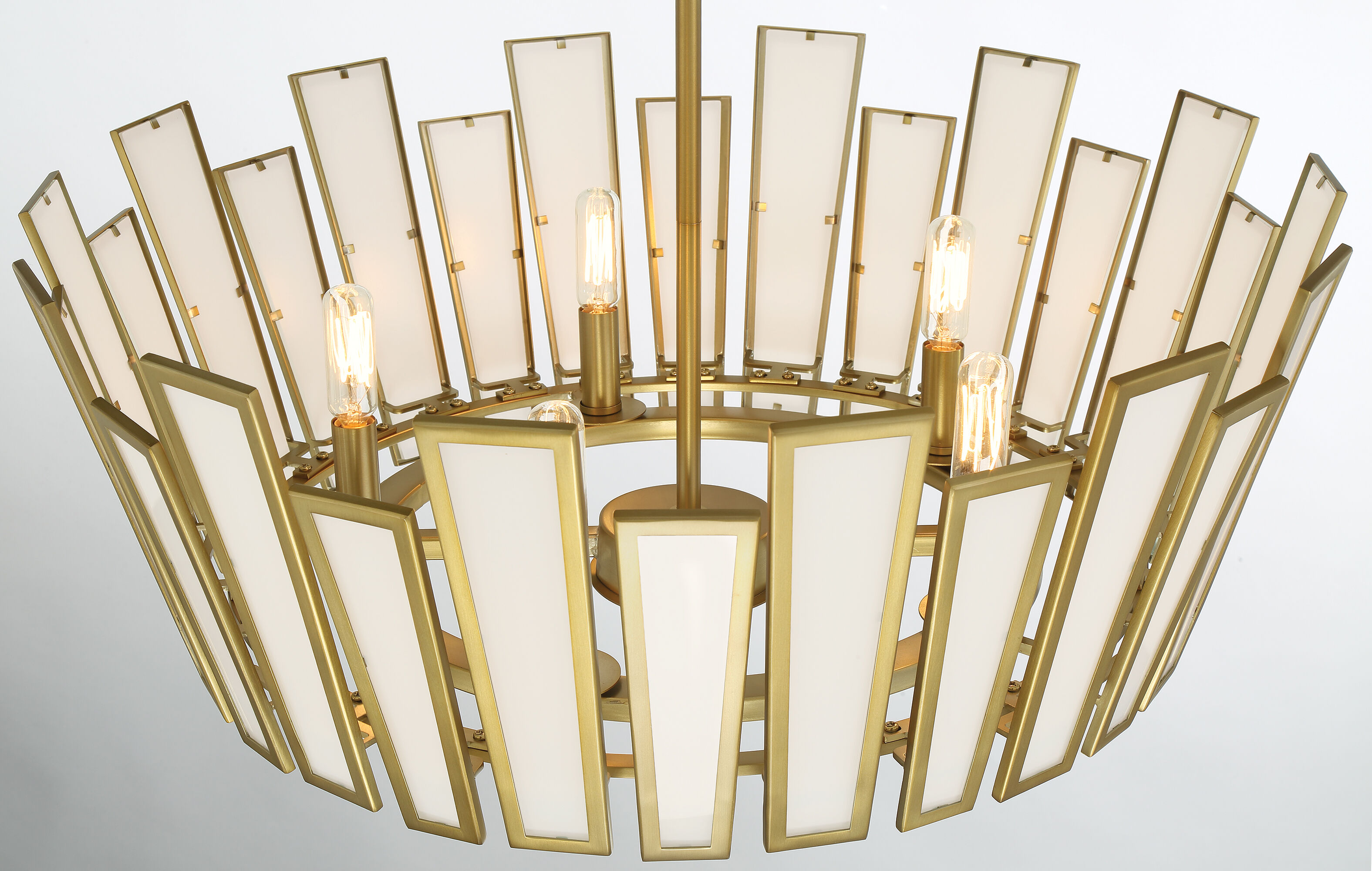 Ricochet 5 Light 24 inch Soft Brass Pendant Ceiling Light