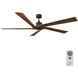 Aspen 70 inch Aged Pewter with Dark Walnut Blades Ceiling Fan