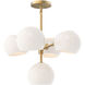 Alora Mood Willow 5 Light 18 inch Brushed Gold Chandelier Ceiling Light in Opal Glass