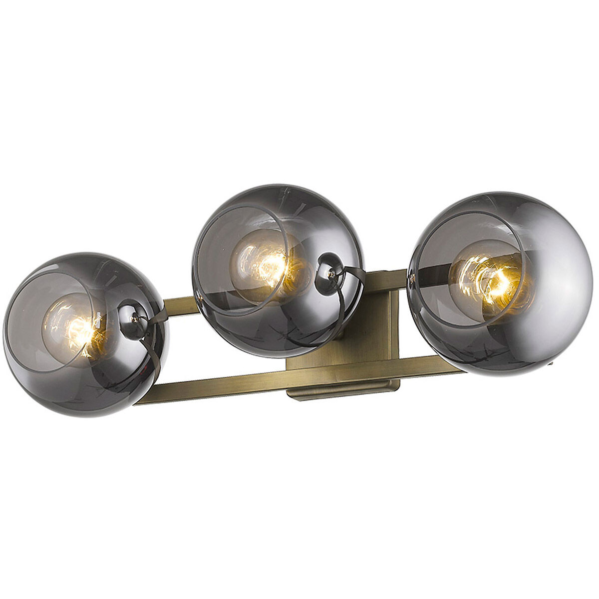 Lunette 3 Light 26 inch Aged Brass Sconce Wall Light