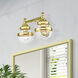 Oldwick 2 Light 15 inch Polished Brass Bath Vanity Wall Light
