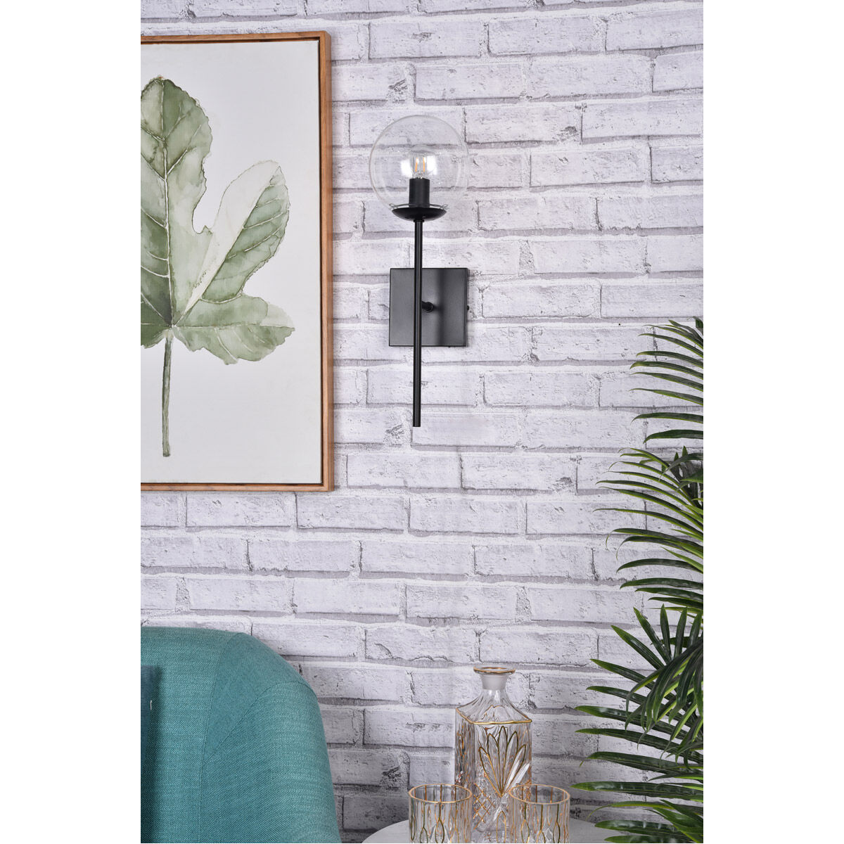 Neri 1 Light 7 inch Black Bath Sconce Wall Light