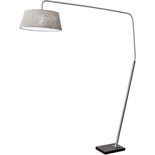 Ludlow 85 inch 150 watt Brushed Steel Floor Lamp Portable Light