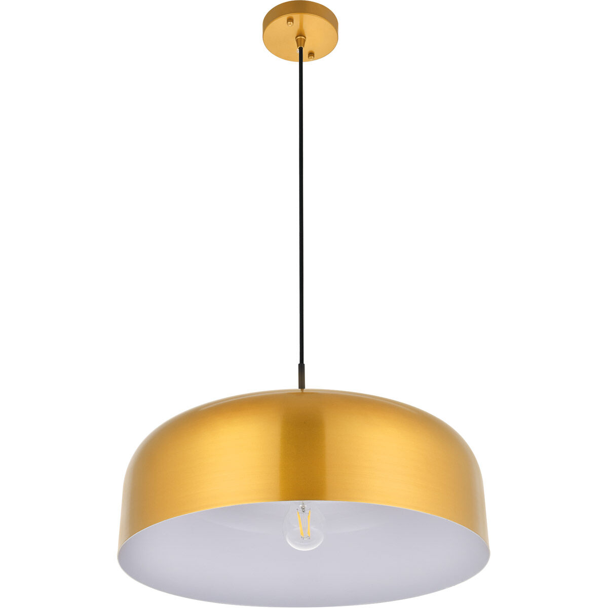 Etude 1 Light 19.3 inch Satin Gold Pendant Ceiling Light
