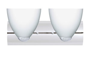 Sasha Ii 2 Light 15 inch Chrome Vanity Lighting Wall Light in Incandescent, Opal Matte Glass