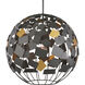 Moon 1 Light 23.5 inch Hiroshi Gray and Contemporary Gold Leaf Chandelier Ceiling Light, Hiroshi Koshitaka Collection