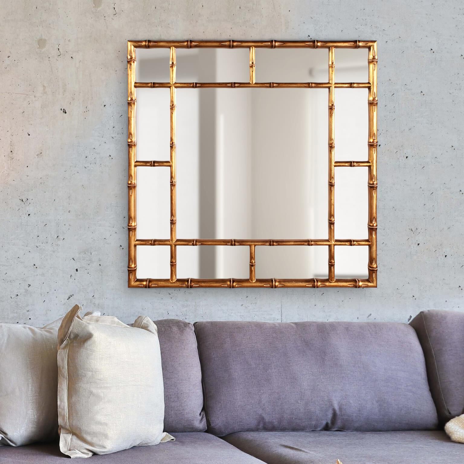 Bamboo 40 X 40 inch Country Gold Wall Mirror