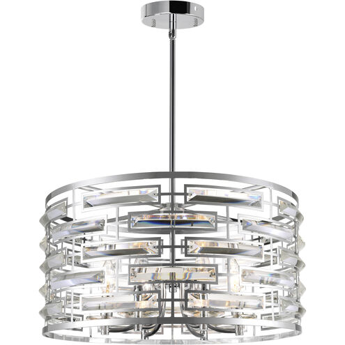 Petia 6 Light 20 inch Chrome Drum Shade Chandelier Ceiling Light
