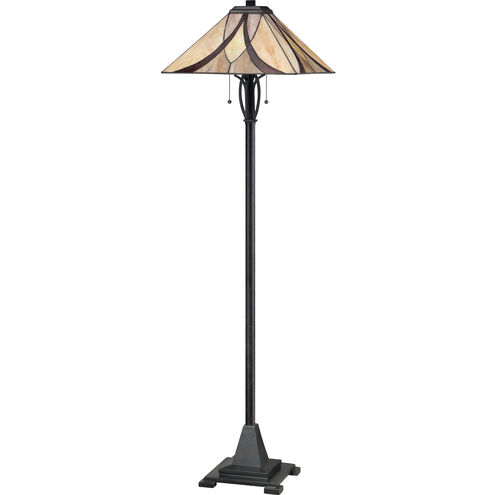 Asheville 60 inch 100 watt Valiant Bronze Floor Lamp Portable Light, Naturals