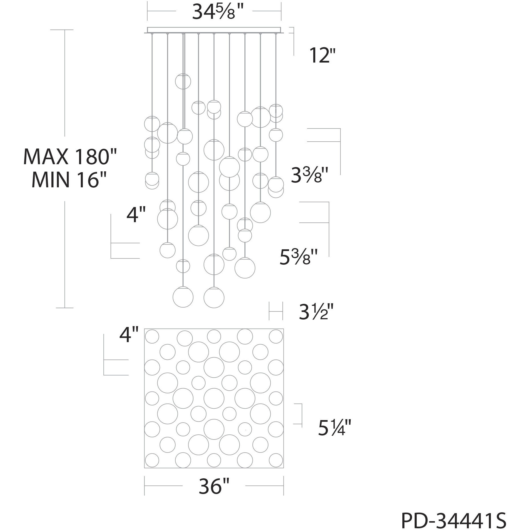 Pisces 41 Light 36 inch Aged Brass Pendant Ceiling Light