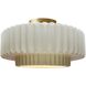 Radiance LED 14.5 inch Matte White and Brushed Brass Semi Flush Ceiling Light