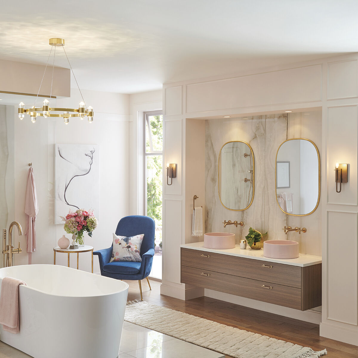 Arabella LED 26.5 inch Champagne Gold Chandelier Ceiling Light