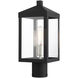 Nyack 1 Light 15.25 inch Black with Brushed Nickel Cluster Outdoor Post Top Lantern