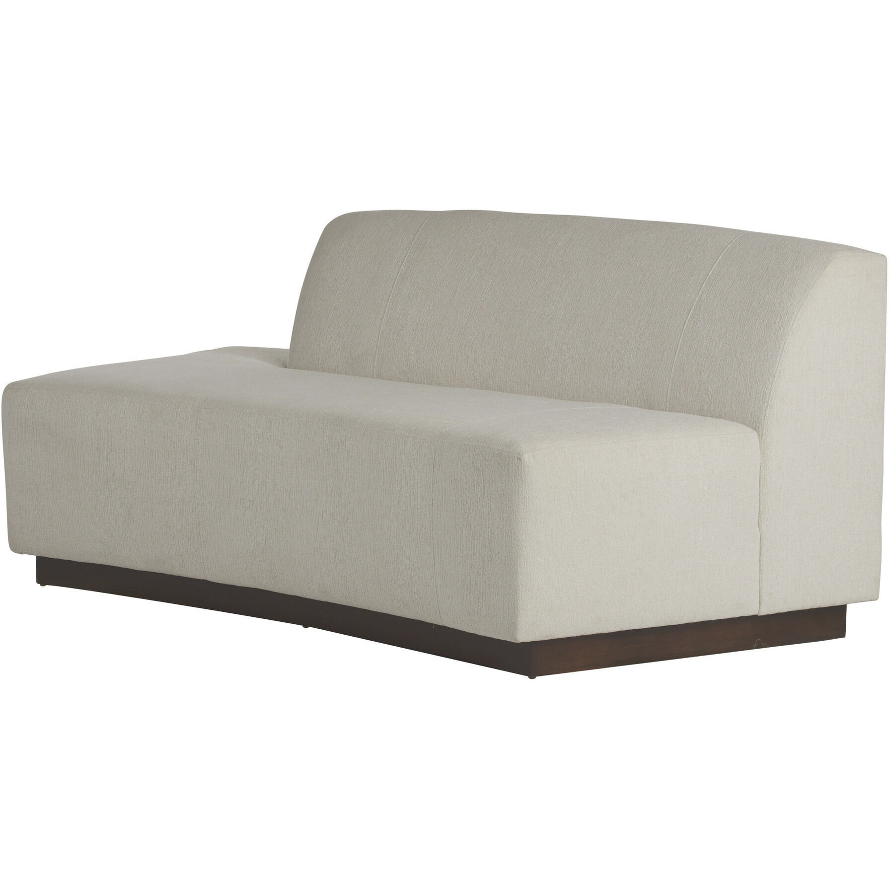 Islander Vanilla and Dark Walnut Sofa, Left