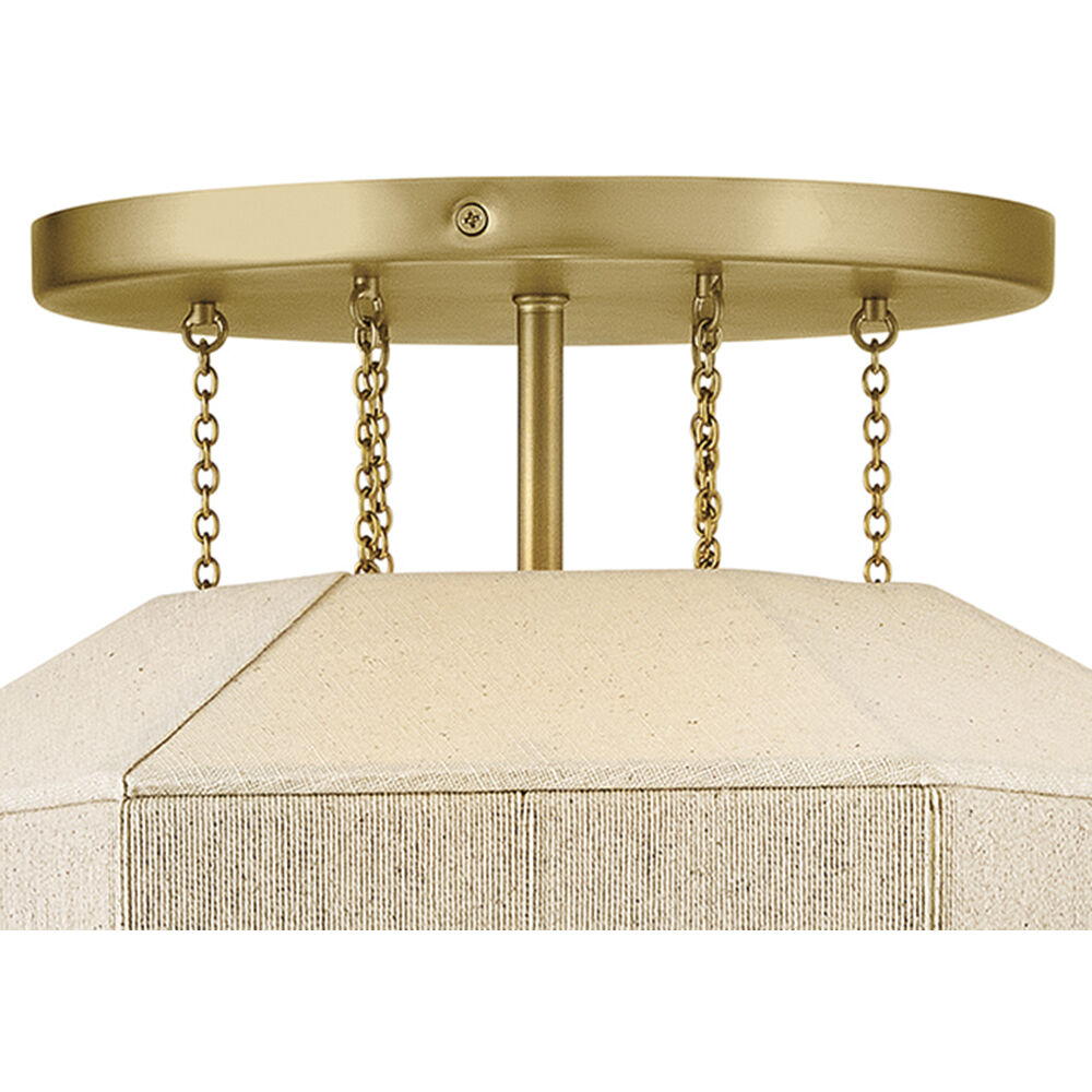 Lisa McDennon Lyla 1 Light 15 inch Lacquered Brass Semi-flush Mount Ceiling Light