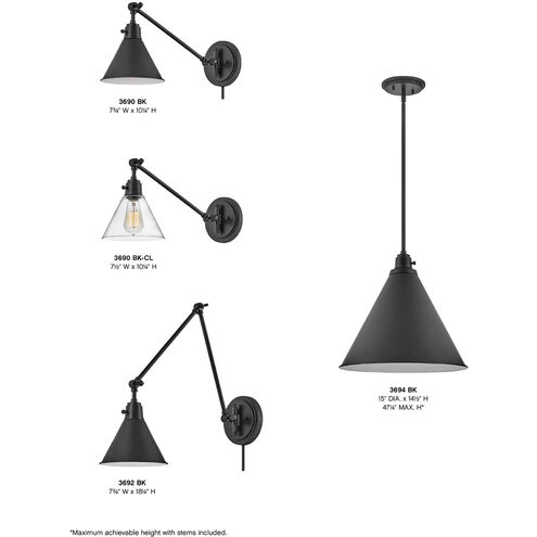 Arti LED 15 inch Black Pendant Ceiling Light