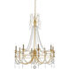 Dream-Maker 8 Light 32 inch Antique Gold Leaf Chandelier Ceiling Light