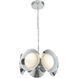Cleo LED 16 inch Chrome/Opal Glass Chandelier Ceiling Light