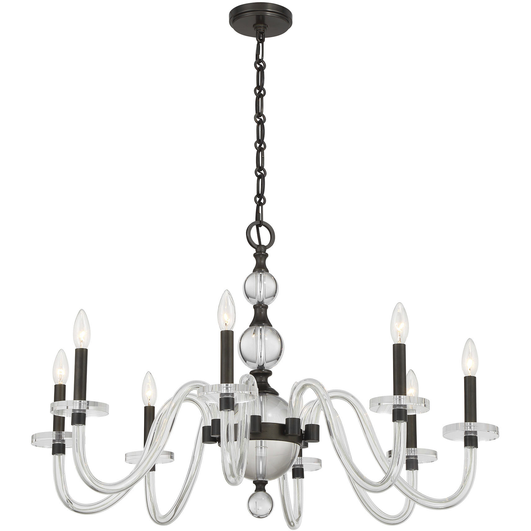 Aragon 8 Light 34 inch Mediterranean Bronze Chandelier Ceiling Light