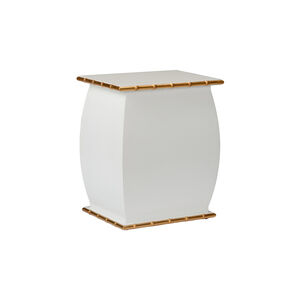 Elizabeth Wicker White Lacquer/Gold Leaf Accent Table