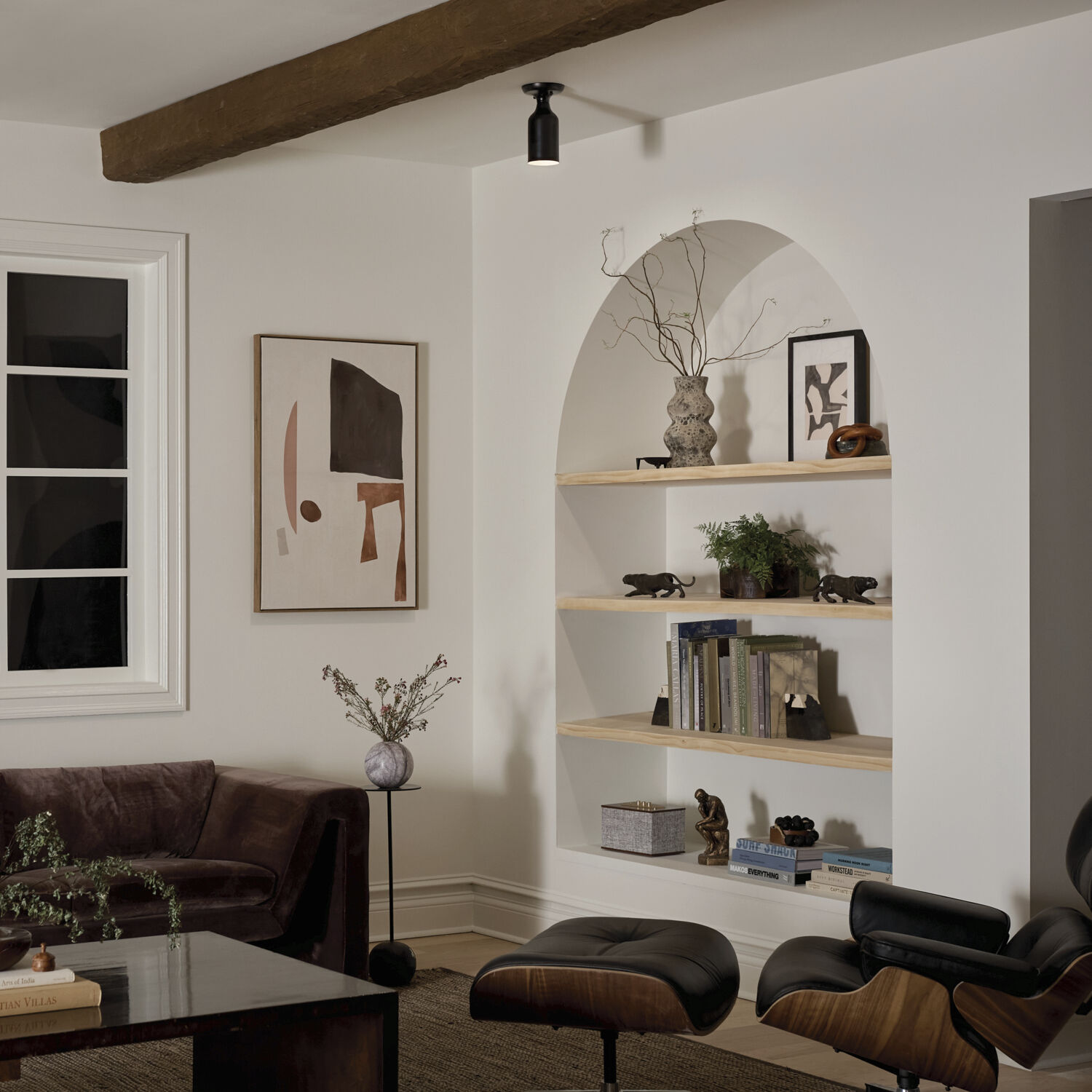 Sisu LED 5 inch Black Semi Flush Mount Ceiling Light