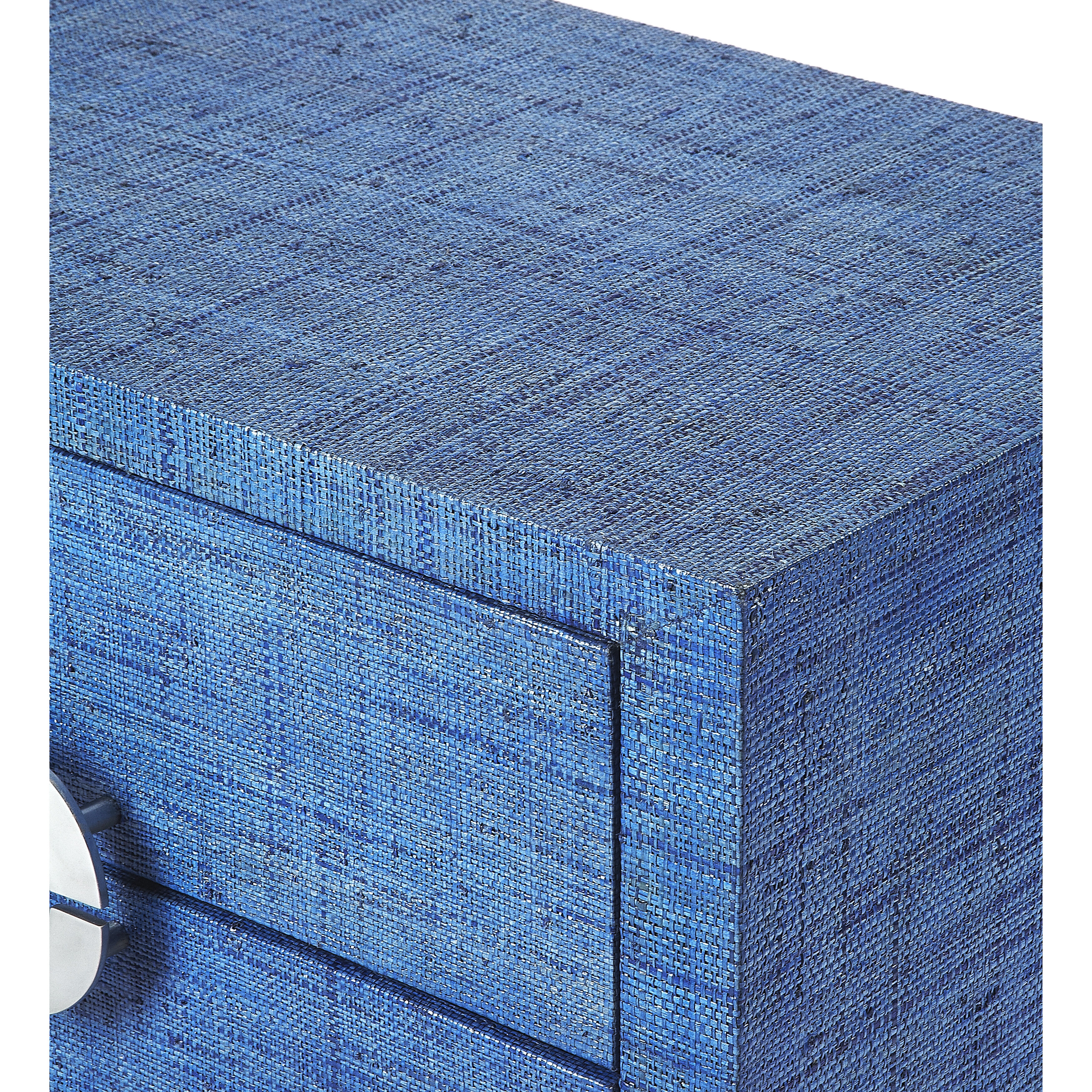 Butler Loft Amelle Blue Raffia 28 X 24 inch Navy Raffia Accent Table