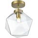 Lawrence 1 Light 10 inch Satin Gold Flush Mount Ceiling Light