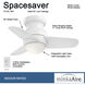 Spacesaver 26 inch White Ceiling Fan