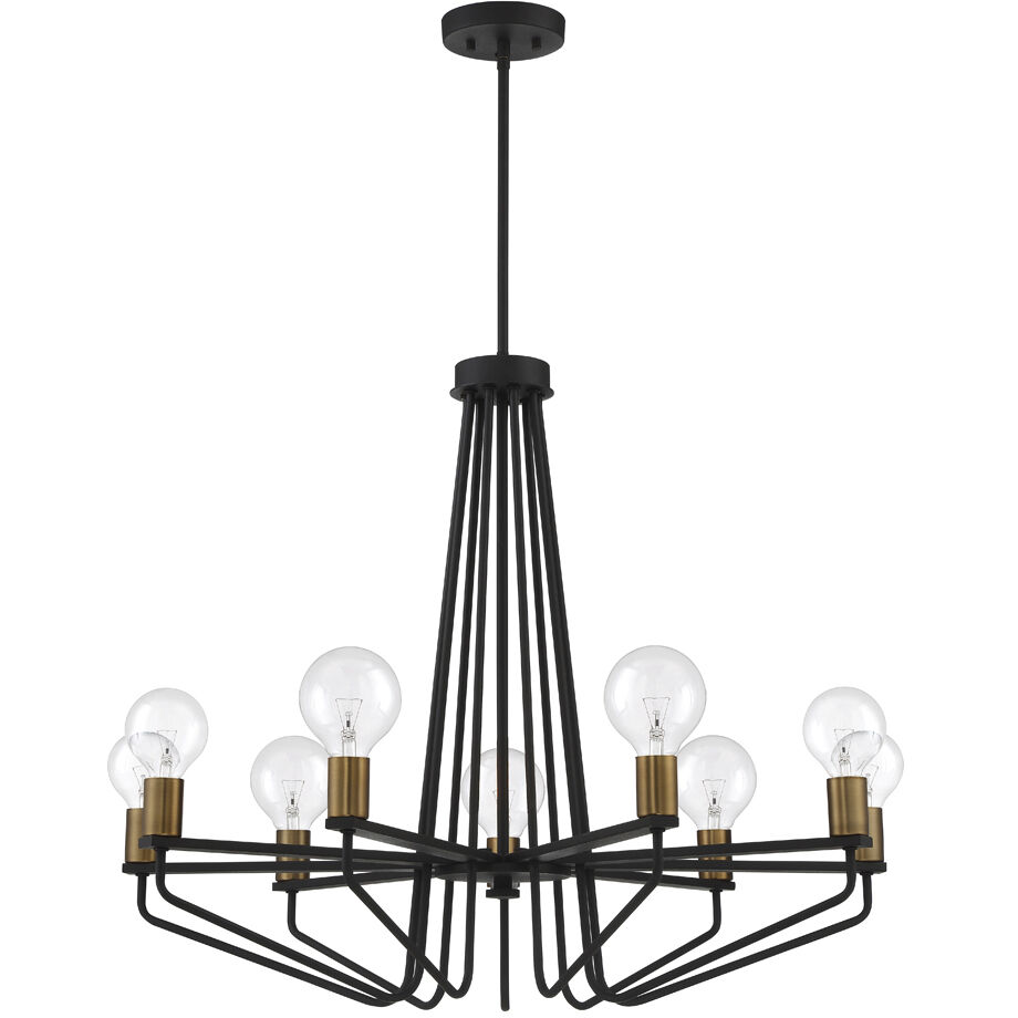 Ravella 9 Light 30 inch Black Chandelier Ceiling Light