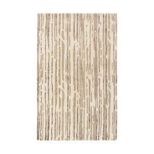 York 63 X 39 inch Neutral and Brown Area Rug, Wool and Viscose