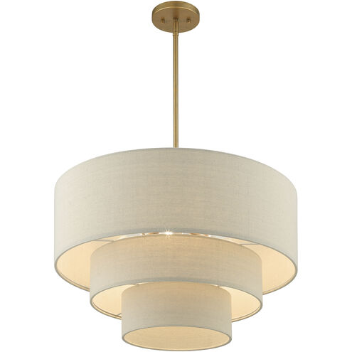 Bellingham 4 Light 23 inch Antique Gold Leaf Pendant Chandelier Ceiling Light