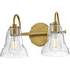 Vera LED 15 inch Lacquered Brass Bath Light Wall Light