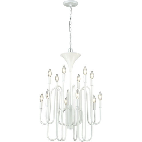 Decatur 12 Light 22 inch Matte White Chandelier Ceiling Light