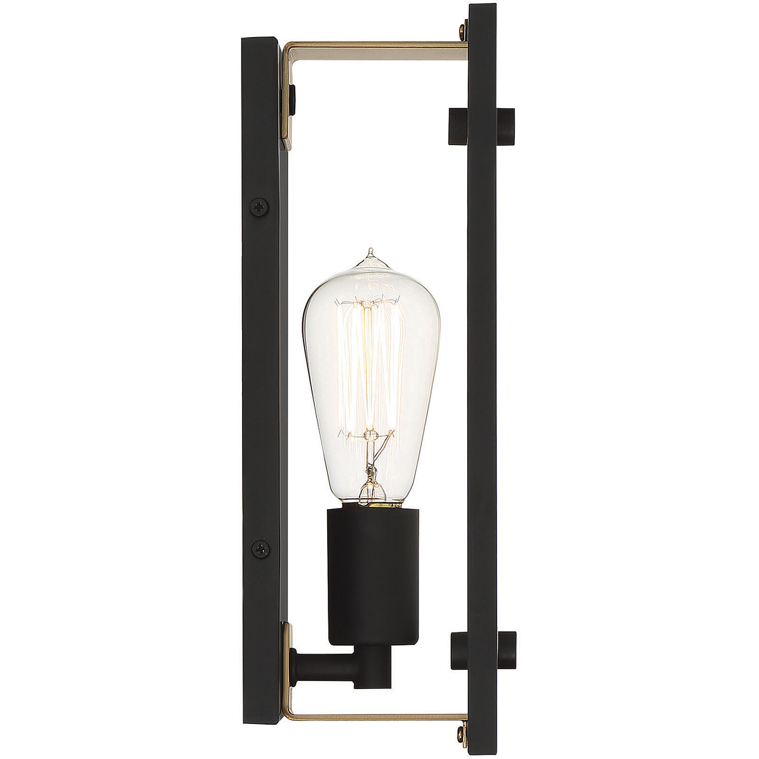 Hayward 1 Light 6 inch Black with Warm Brass Accents Wall Sconce Wall Light