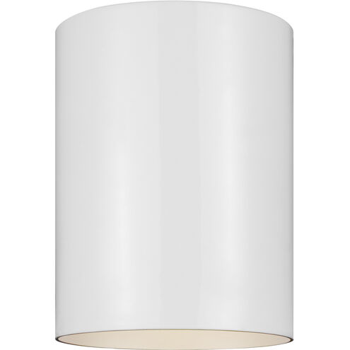 Outdoor Cylinders 1 Light 5.13 inch White Outdoor Flush Mount