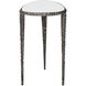 Arnold 23.75 X 17.75 inch White Marble and Dark Bronze Accent Table
