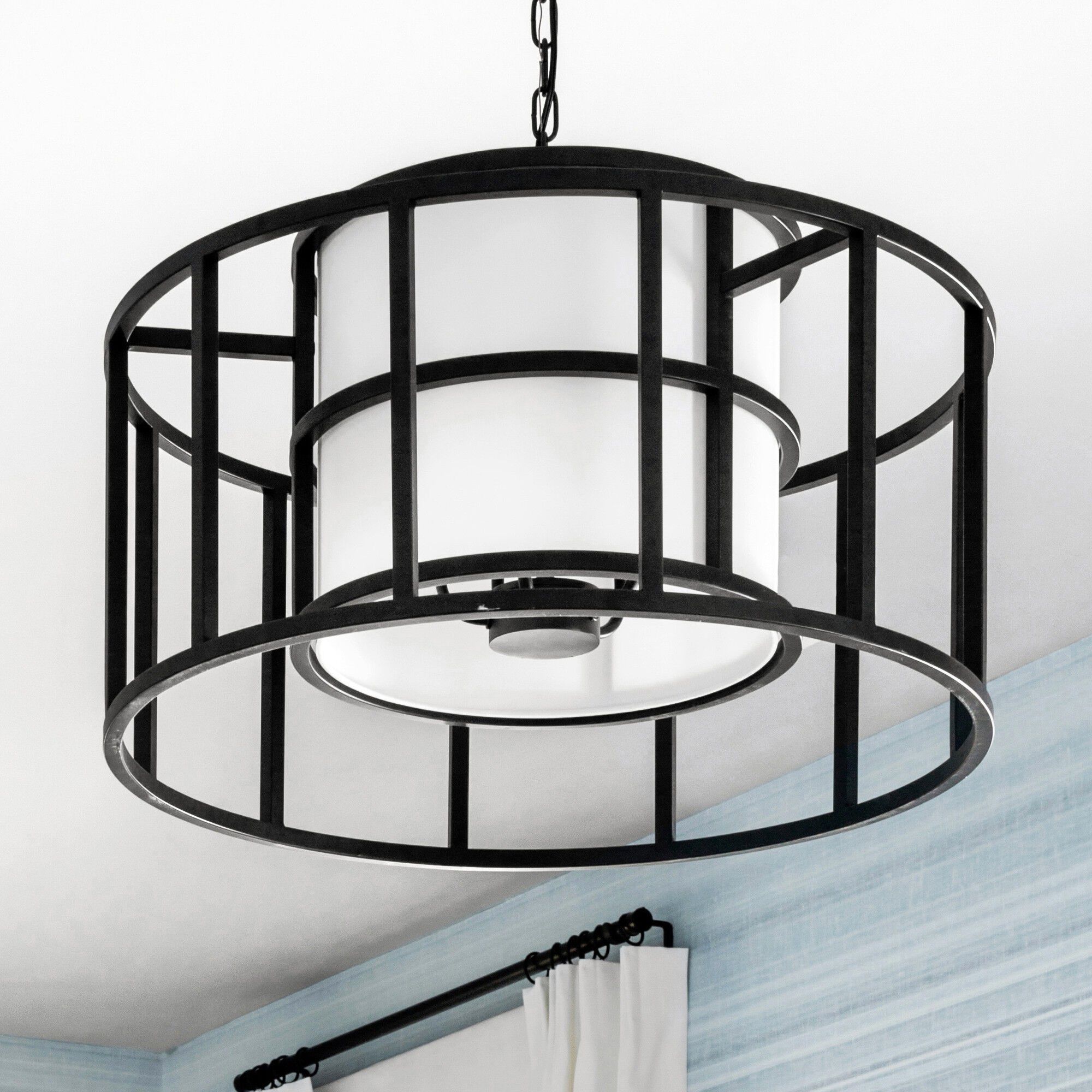 Hulton 5 Light 25 inch Matte Black Chandelier Ceiling Light, Brian Patrick Flynn