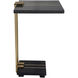 Darush 22 X 13 inch Black and Gold Side Table