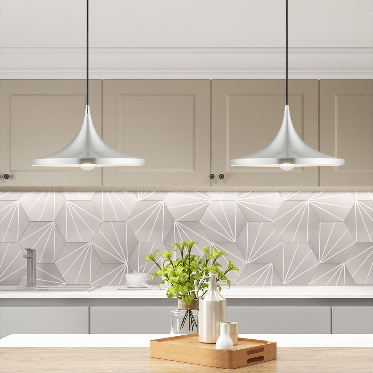 Allison 1 Light 14 inch Brushed Aluminum Mini Pendant Ceiling Light