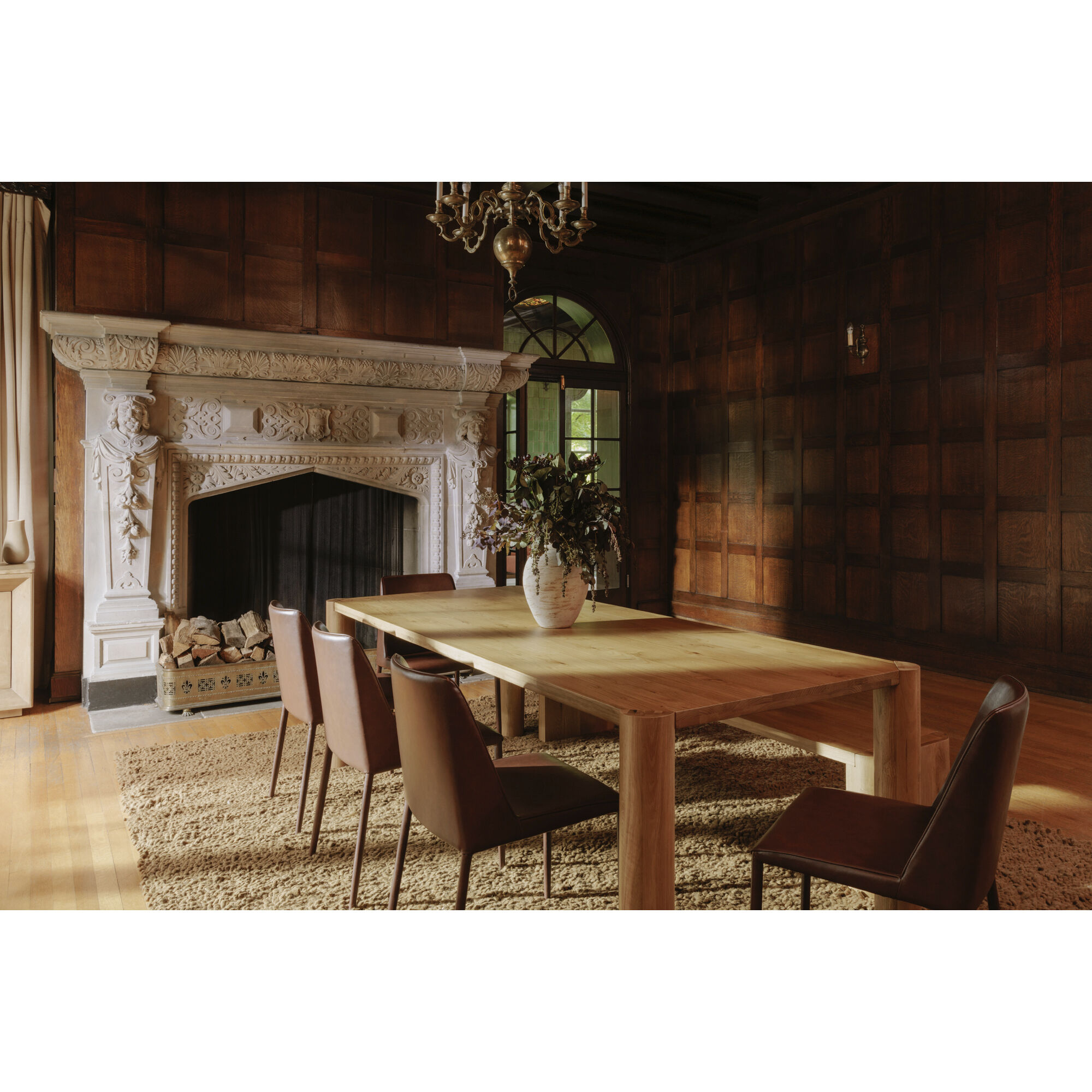 Post 96 X 39 inch White Dining Table, Large