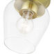 Willow 1 Light 6 inch Satin Brass Flush Mount Ceiling Light