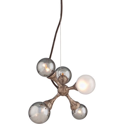 Element 5 Light 11 inch Stria Gold Leaf Pendant Ceiling Light