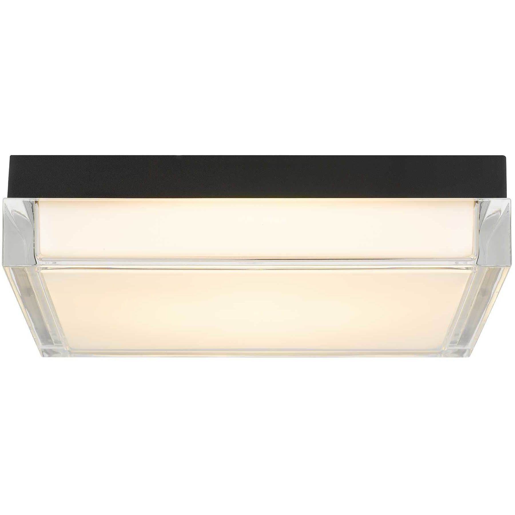 Box LED 11 inch Sand Black Outdoor Flush Mount