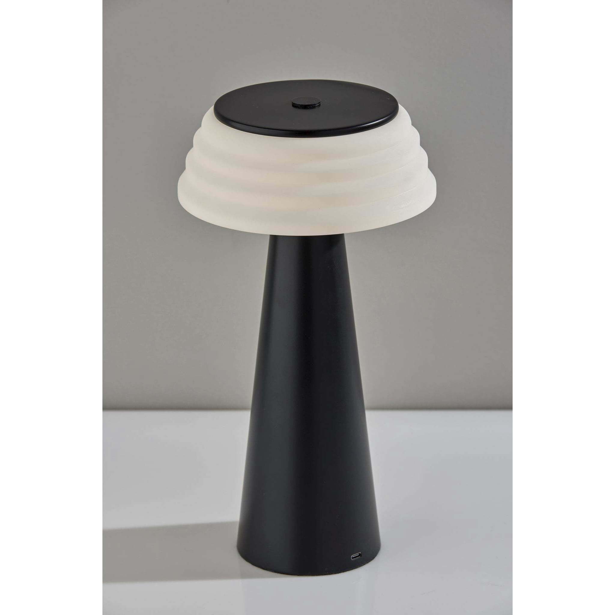 Jacky 12.5 inch 1.50 watt Black LED Cordless Table Lamp Portable Light