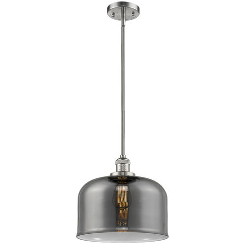 Franklin Restoration Bell LED 12 inch Black Antique Brass Mini Pendant Ceiling Light in Plated Smoke, Franklin Restoration