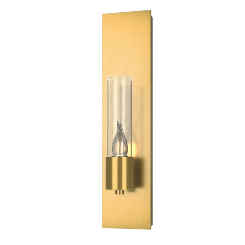 Pillar 1 Light 4.3 inch Modern Brass ADA Sconce Wall Light in Seeded Clear