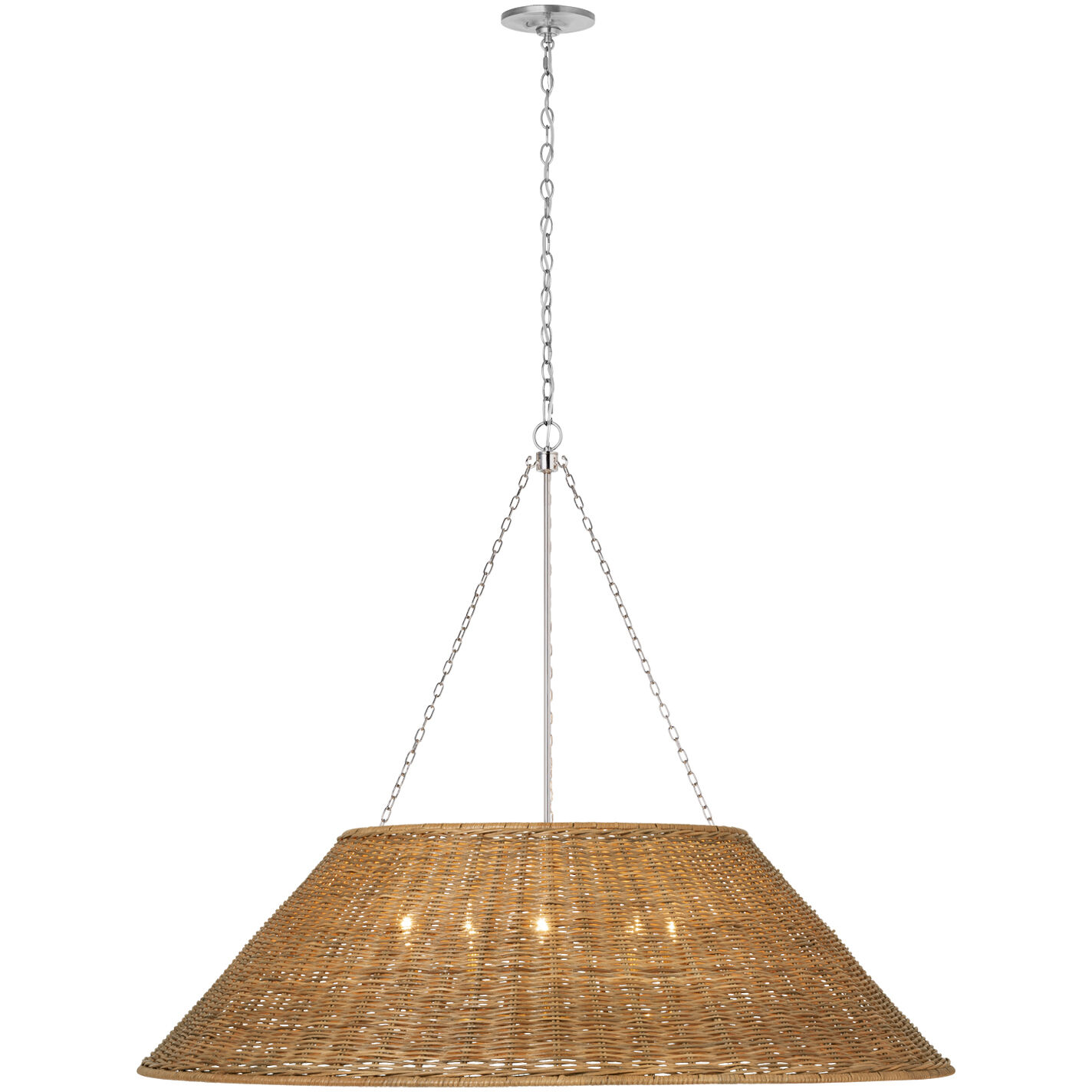 Marie Flanigan Corinne LED 44 inch Polished Nickel Woven Hanging Shade Ceiling Light